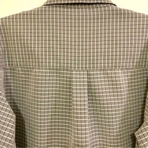 HAGGAR DRESS SHIRT MEN’S XXL TAN BROWN LONG SLEEVE BUTTON UP POCKET. - Picture 5 of 12